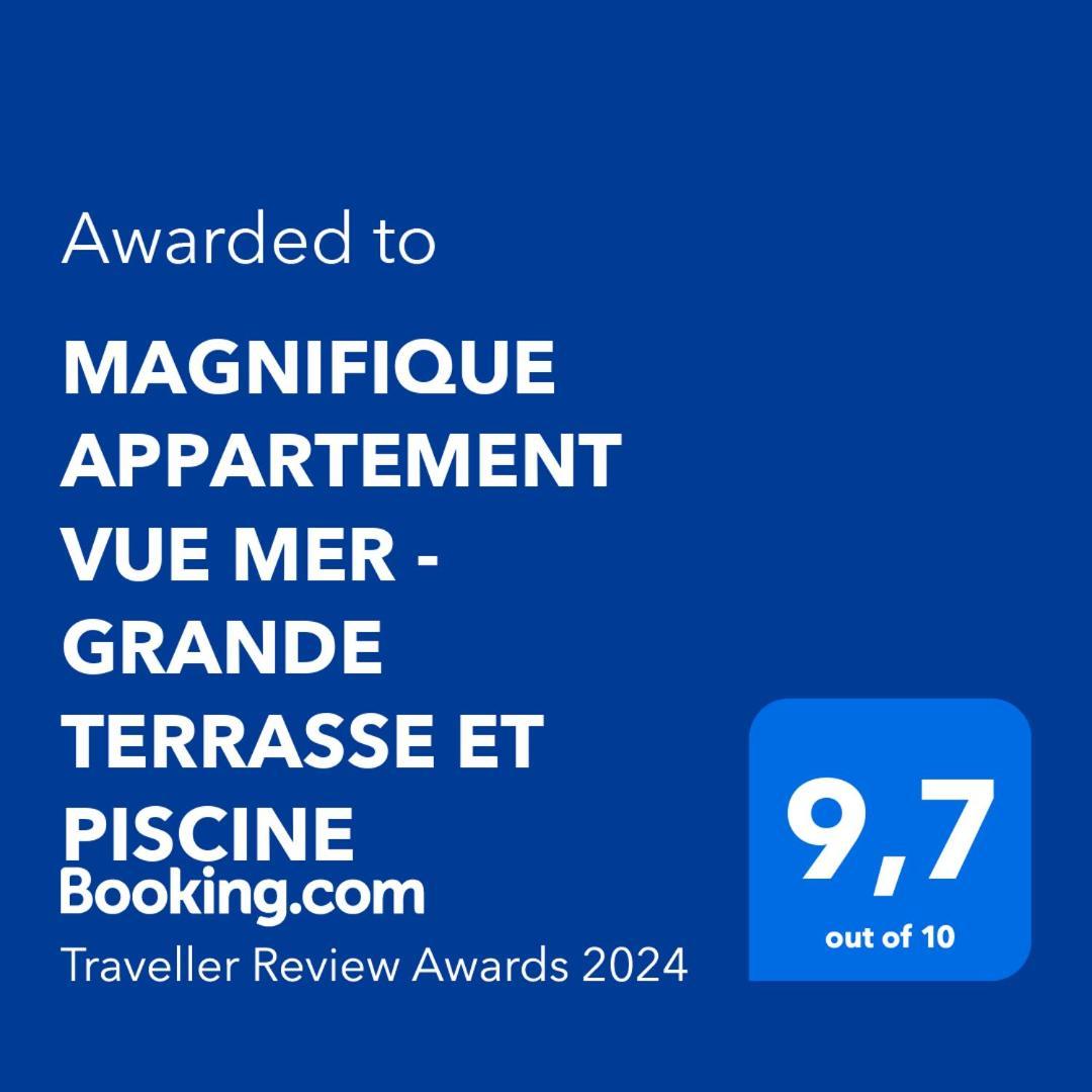 Magnifique Appartement Vue Mer - Grande Terrasse Et Piscine Бандоль Экстерьер фото